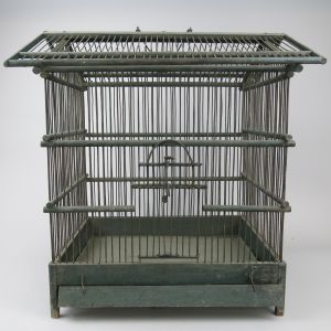 Pitched roof bird cage 1