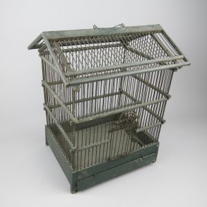 Pitched roof bird cage 2