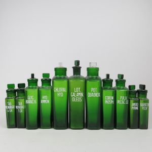 Green chemist bottles 