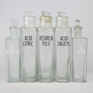 Clear chemist bottles 