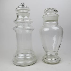 2 x large vintage glass jars (A & B)