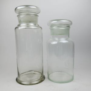 2 x large vintage glass jars (E & F)